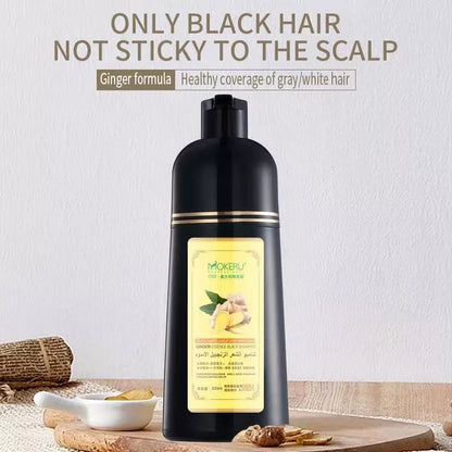 🌿🖤 Mokeru™ Ginger Essence Black Hair Dye Shampoo